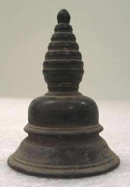  <em>Miniature Stupa (Chorten)</em>. Bronze, H: 3 x 1 5/16 in. (7.6 x 3.3 cm). Brooklyn Museum, Designated Purchase Fund, 77.9.4. Creative Commons-BY (Photo: Brooklyn Museum, CUR.77.9.4.jpg)