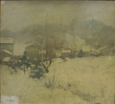 John Henry Twachtman (American, 1853–1902). <em>Winter Landscape</em>, ca. 1883. Oil on canvas, 15 15/16 x 17 1/2 in. (40.5 x 44.5 cm). Brooklyn Museum, Gift of the Estate of Helen Babbott Sanders, 78.151.8 (Photo: Brooklyn Museum, CUR.78.151.8.jpg)