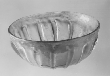  <em>Bowl</em>, 1st century. Glass, 1 15/16 x 4 3/4 in. (5 x 12 cm). Brooklyn Museum, Gift of Mrs. F.M. Al Akl, 78.191.2. Creative Commons-BY (Photo: , CUR.78.191.2_NegA_print_bw.jpg)