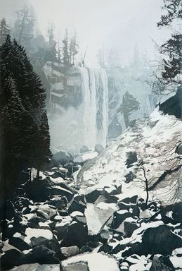 Stephen McMillan (American, born 1949). <em>Vernal Falls</em>, 1981. Aquatint etching (2 plates) on paper, sheet: 41 3/4 x 29 3/4 in. (106 x 75.6 cm). Brooklyn Museum, Gift of Katherine Lincoln Press and the artist, 81.149. © artist or artist's estate (Photo: Courtesy of Stephen McMillan, CUR.81.149_Stephen_Mcmillan_photograph.jpg)