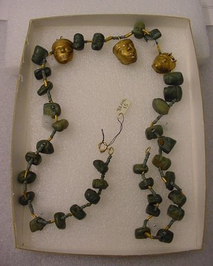 Quimbaya. <em>Necklace</em>, 550-1100 C.E. Beads, gold, L. of necklace: 26 in. (66 cm). Brooklyn Museum, Gift of Mrs. Melville W. Hall, 81.164.15. Creative Commons-BY (Photo: Brooklyn Museum, CUR.81.164.15.jpg)