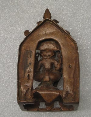  <em>Ganesha Shrine</em>, 15th century. Cast copper, 4 3/4 x 3 1/8 x 2 1/2 in. (12.1 x 7.9 x 6.4 cm). Brooklyn Museum, Gift of Dr. Kenneth Rosenbaum, 81.197.1. Creative Commons-BY (Photo: Brooklyn Museum, CUR.81.197.1_back.jpg)
