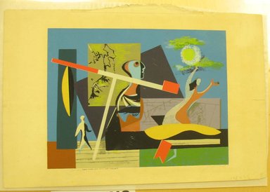 Joseph Vogel (American, 1911-1996). <em>Escape</em>, late 1930s. Color serigraph on cream-colored Navarre paper, Image: 10 x 13 in. (25.4 x 33 cm). Brooklyn Museum, Gift of Lee Krasner, 81.20.5. © artist or artist's estate (Photo: Brooklyn Museum, CUR.81.20.5.jpg)
