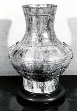  <em>Jar</em>, 206 B.C.E.-220 C.E. Earthenware, 14 7/8 in. (37.8 cm). Brooklyn Museum, Gift of Mr. and Mrs. Boris Kroll, 81.290.1. Creative Commons-BY (Photo: Brooklyn Museum, CUR.81.290.1_bw.jpg)