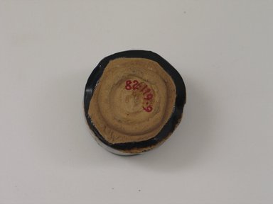 Kato Kobei (Japanese, born 1930). <em>Sake Cup</em>, ca. 1965. Stoneware; Kuro-Oribe ware, 2 1/8 x 2 1/4 in. (5.4 x 5.7 cm). Brooklyn Museum, Gift of Martin Greenfield, 82.119.9. Creative Commons-BY (Photo: Brooklyn Museum, CUR.82.119.9_bottom.jpg)