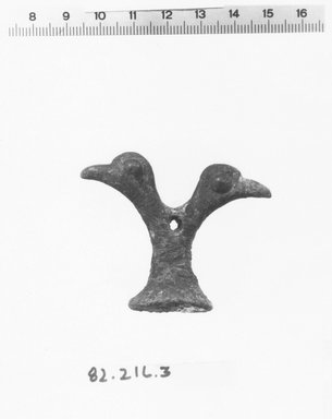 Ancient Near Eastern. <em>Stamp Seal</em>, ca. 1100-600 B.C.E. Bronze, 1 7/8 x 2 5/16 in. (4.8 x 5.9 cm). Brooklyn Museum, Gift of Ben B. Shepps, 82.216.3. Creative Commons-BY (Photo: Brooklyn Museum, CUR.82.216.3_NegA_print_bw.jpg)