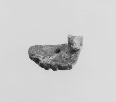  <em>Figure of Recumbent Bovine</em>, ca. 2500-2371 B.C.E. Limestone or gypsum, 5/8 x 11/16 x 1 1/4 in. (1.6 x 1.8 x 3.2 cm). Brooklyn Museum, Gift of David Liebert, 83.245. Creative Commons-BY (Photo: Brooklyn Museum, CUR.83.245_NegA_print_bw.jpg)