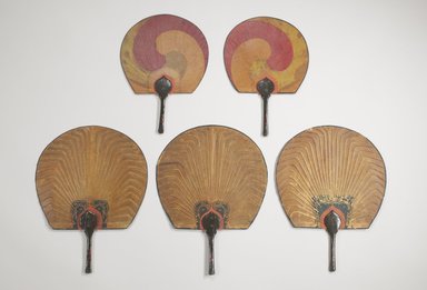  <em>Fan</em>, ca. 1900. Bamboo, oiled paper and wood, 15 1/4 x 11 3/4 in. (38.7 x 29.8 cm). Brooklyn Museum, Gift of Dr. and Mrs. Charles Perera, 84.141.6. Creative Commons-BY (Photo: , CUR.84.141.5-.9_Collins_photo_NRICH.jpg)