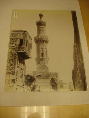 Pascal Sébah (Turkish, 1823-1886). <em>Minaret of the Mosque of Qait Bey</em>, late 19th century. Albumen silver print Brooklyn Museum, Gift of Matthew Dontzin, 85.305.23 (Photo: Brooklyn Museum, CUR.85.305.23.jpg)