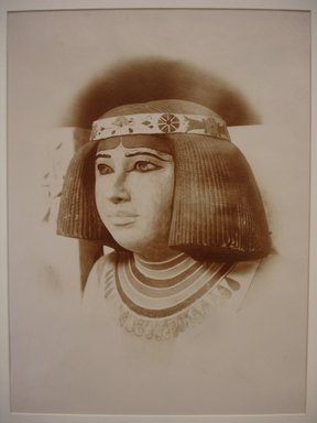 Antonio Beato (Italian and British, ca. 1825-ca.1903). <em>Sculpture of Nefertiti</em>, ca. 1870s. Albumen silver print, image/sheet: 9 1/2 x 7 in. (24.1 x 17.8 cm). Brooklyn Museum, Gift of Isaac Lagnado, 86.212.8 (Photo: Brooklyn Museum, CUR.86.212.8.jpg)