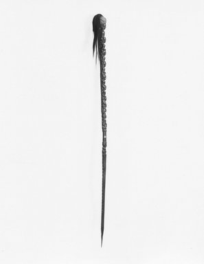 Batak. <em>Staff</em>, 19th or 20th century. Wood, cotton, horsehair, metal, Length: 68 1/2 in. Brooklyn Museum, Gift of the Ernest Erickson Foundation, Inc., 86.224.178. Creative Commons-BY (Photo: Brooklyn Museum, CUR.86.224.178_print_bw.jpg)