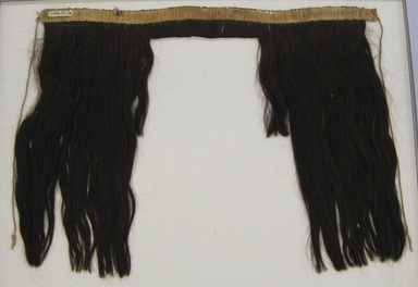 Coastal Wari (?) (attrib by Nobuko Kajatani, 1993). <em>Headband or Wig</em>, 600-1000. Cotton, human hair, 16 9/16 x 21 1/4 in. (42.1 x 54 cm). Brooklyn Museum, Gift of the Ernest Erickson Foundation, Inc., 86.224.60. Creative Commons-BY (Photo: , CUR.86.224.60.jpg)