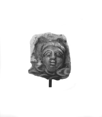  <em>Rim Fragment from a Vessel</em>, 1st-2nd century. Faience, 1 15/16 × 1 3/4 × 1 1/4 in. (5 × 4.4 × 3.1 cm). Brooklyn Museum, Gift of the Ernest Erickson Foundation, Inc., 86.226.23. Creative Commons-BY (Photo: Brooklyn Museum, CUR.86.226.23_NegA_print_bw.jpg)