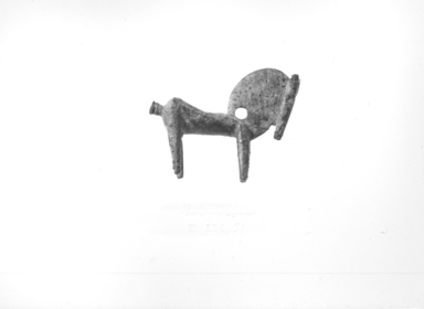 Amlash. <em>Miniature Horse</em>, ca. 9th century B.C.E. Bronze, 1 x 1 1/4in. (2.5 x 3.2cm). Brooklyn Museum, Gift of the Ernest Erickson Foundation, Inc., 86.226.51. Creative Commons-BY (Photo: , CUR.86.226.51_NegID_86.226.51_GRPA_print_cropped_bw.jpg)