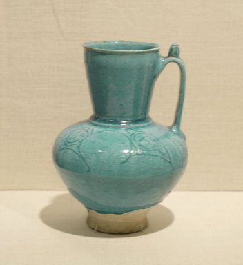  <em>Ewer</em>, 12th-13th century. Ceramic; fritware, with incised decoration under a turquoise glaze, 8 x 5 1/2 in. (20.3 x 14cm). Brooklyn Museum, Gift of the Ernest Erickson Foundation, Inc., 86.227.59. Creative Commons-BY (Photo: Brooklyn Museum, CUR.86.227.59.jpg)