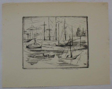 Werner Drewes (American, born Germany, 1899–1984). <em>San Francisco</em>, 1926. Etching on wove paper, Image: 6 3/8 x 8 1/16 in. (16.2 x 20.4 cm). Brooklyn Museum, Gift of Henry Ross, 88.173.1. © artist or artist's estate (Photo: Brooklyn Museum, CUR.88.173.1.jpg)