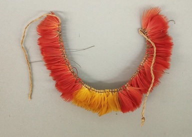 Kaapor. <em>Pair of Bracelets</em>, 20th century. Feathers, plant fiber, A: 4 × 4 1/4 × 3/4 in. (10.2 × 10.8 × 1.9 cm). Brooklyn Museum, Anonymous gift, 88.89.5a-b. Creative Commons-BY (Photo: Brooklyn Museum, CUR.88.89.5A_view01.jpg)