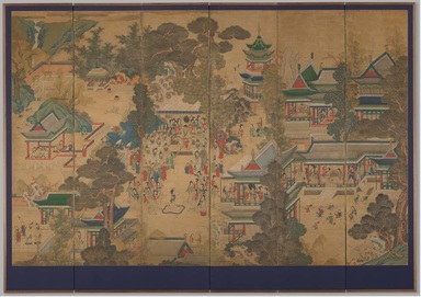  <em>General Guo Zi-yi's Banquet</em>, Late 18th century. Ink and color on silk, 73 1/4 × 113 3/16 in. (186 × 287.5 cm). Lent by the Carroll Family Collection, L2024.1.1 (Photo: Brooklyn Museum, CUR.L2024.1.1_overall01.jpg)