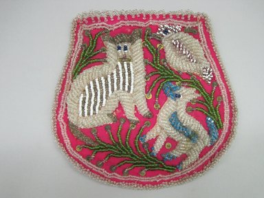 Haudenosaunee. <em>Beaded Bag</em>, early 20th century. Cloth, beads, sequins, 7 5/8 × 1/2 × 7 1/4 in. (19.4 × 1.3 × 18.4 cm). Brooklyn Museum, Gift of the Edward J. Guarino Collection in memory of Edgar J. Guarino, 2016.11.7. Creative Commons-BY (Photo: Brooklyn Museum, CUR.TL2016.18.7_view1.jpg)