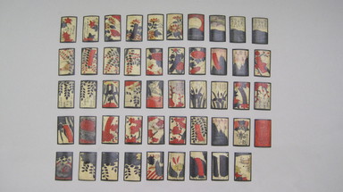  <em>Cards</em>, late 19th century. Lacquered cardboard?, Each card: 1 7/8 x 1 1/8 in. Brooklyn Museum, Brooklyn Museum Collection, X1014.1-.50. Creative Commons-BY (Photo: , CUR.X1014.1-.50.jpg)