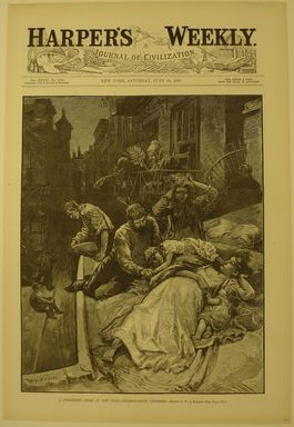 William Allen Rogers (American, 1854-1931). <em>A Sweltering Night in New York - Tenement House Sufferers</em>, 1883. Wood engraving, Image: 14 3/8 x 9 1/4 in. (36.5 x 23.5 cm). Brooklyn Museum, Brooklyn Museum Collection, X1042.141 (Photo: Brooklyn Museum, CUR.X1042.141.jpg)