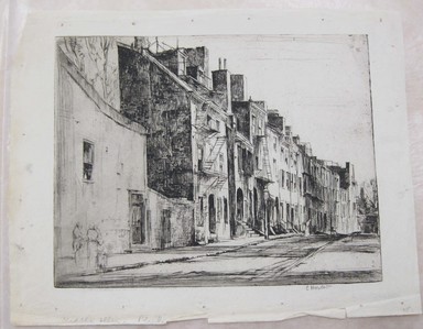 Earl Horter (American, 1881–1940). <em>Middle Alley, Philadelphia</em>, n.d. Etching, Sheet: 8 15/16 x 11 7/16 in. (22.7 x 29.1 cm). Brooklyn Museum, Brooklyn Museum Collection, X1042.15 (Photo: Brooklyn Museum, CUR.X1042.15.jpg)