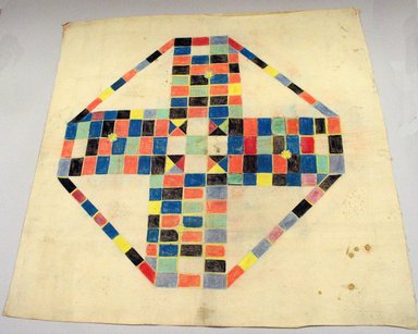Plains. <em>Game Board</em>. Cotton, pigment Brooklyn Museum, Brooklyn Museum Collection, X1126.30. Creative Commons-BY (Photo: Brooklyn Museum, CUR.X1126.30.jpg)