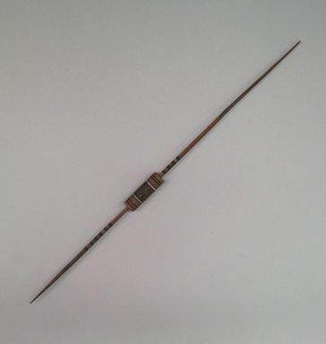  <em>Spindle with Whorl</em>. Wood, pigment, length: 11 3/4 in. (29.8 cm). Brooklyn Museum, Brooklyn Museum Collection, X1210. Creative Commons-BY (Photo: , CUR.X1210.jpg)