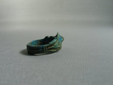 Egypto-Roman. <em>Ring with Magic Gem</em>, ca.1292-1075 B.C.E. Faience, 15/16 x 15/16 x 1 7/16 in. (2.4 x 2.4 x 3.7 cm). Brooklyn Museum, Brooklyn Museum Collection, X20.5. Creative Commons-BY (Photo: Brooklyn Museum, CUR.X20.5_view5.jpg)