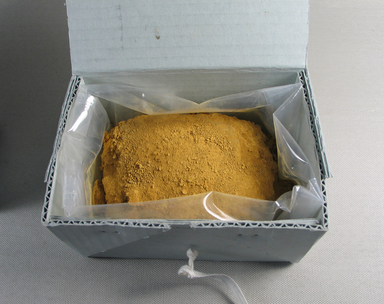  <em>Yellow Pigment</em>, ca. 1352–1336 B.C.E. Pigment, 1 15/16 × 3 1/8 × 4 3/4 in., 1 lb. (5 × 8 × 12 cm, 0.45kg). Brooklyn Museum, Gift of the Egypt Exploration Society, 34.6048e. Creative Commons-BY (Photo: , CUR.X2004.259_view01.jpg)