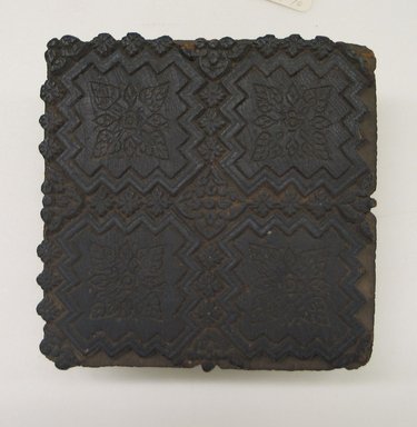  <em>Printing Block</em>, probably 19th century. Carved wood, 2 1/4 x 4 3/4 x 4 3/4 in.  (5.7 x 12.1 x 12.1 cm). Brooklyn Museum, Brooklyn Museum Collection, X238.1. Creative Commons-BY (Photo: Brooklyn Museum, CUR.X238.1_view1.jpg)