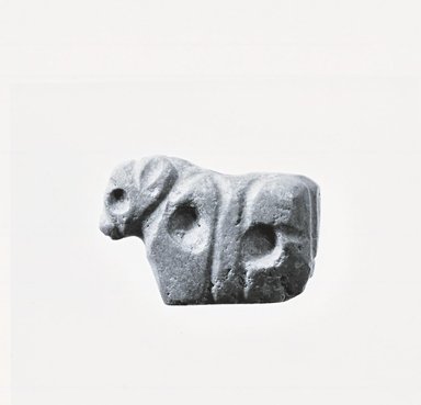 Probably Sumerian. <em>Figure of a Standing Bull</em>, 3rd millennium B.C.E. Quartzite, 1 9/16 x 2 1/2 in. (4 x 6.3 cm). Brooklyn Museum, Brooklyn Museum Collection, X570. Creative Commons-BY (Photo: Brooklyn Museum, CUR.X570_negA_print_bw.jpg)