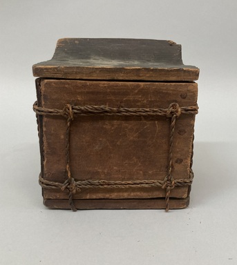 Kwakwaka'wakw. <em>Box with Cover</em>, 1901-1933. Wood, cord, 6 1/4 × 5 13/16 × 5 1/8 in. (15.9 × 14.8 × 13 cm). Brooklyn Museum, Brooklyn Museum Collection, X844.15. Creative Commons-BY (Photo: Brooklyn Museum, CUR.X844.15_overall.jpg)