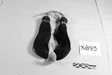 Hawaiian. <em>Necklace (Lei Niho Palaoa)</em>. Human hair, sperm whale tooth, fiber, 14 9/16in. (37cm). Brooklyn Museum, Brooklyn Museum Collection, X893. Creative Commons-BY (Photo: Brooklyn Museum, CUR.X893_bw.jpg)