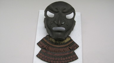  <em>Full-Face Mask From Suit of Japanese Armor, Somen</em>, 18th century. Patinated steel, 12 x 8 1/2 in. (30.5 x 21.6 cm). Brooklyn Museum, Brooklyn Museum Collection, X918.1. Creative Commons-BY (Photo: , CUR.X918.1.jpg)