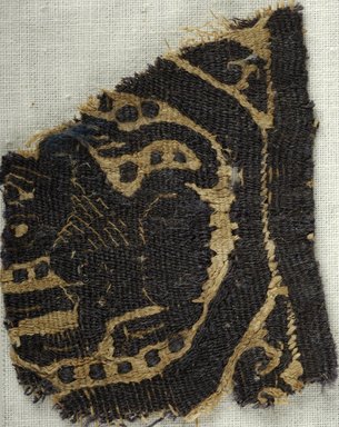 Coptic. <em>Square Fragment with Animal and Botanical Decoration</em>, 7th century C.E. Flax, wool, 2 1/4 x 1 7/8 in. (5.7 x 4.8 cm). Brooklyn Museum, Brooklyn Museum Collection, X933. Creative Commons-BY (Photo: Brooklyn Museum (in collaboration with Index of Christian Art, Princeton University), CUR.X933_ICA.jpg)