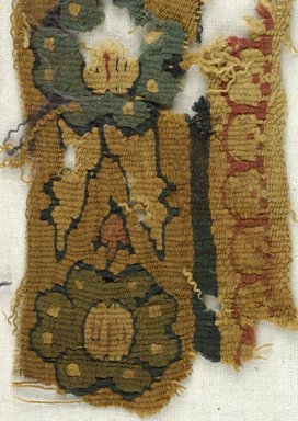 Coptic. <em>Band Fragments with Botanical Decoration</em>, 4th-7th century C.E. Wool, X942a: 2 9/16 × 8 7/8 in. (6.5 × 22.5 cm). Brooklyn Museum, Brooklyn Museum Collection, X942a-c. Creative Commons-BY (Photo: Brooklyn Museum (in collaboration with Index of Christian Art, Princeton University), CUR.X942_detail03_ICA.jpg)