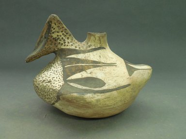 She-we-na (Zuni Pueblo). <em>Duck Vessel</em>, late 19th century. Clay, pigment, 9.0  x 7 1/2 in. (22.9 x 19.0 cm). Brooklyn Museum, Brooklyn Museum Collection, X949.4. Creative Commons-BY (Photo: Brooklyn Museum, CUR.X949.4_view1.jpg)