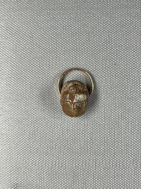  <em>Scarab</em>, ca. 1539-1292 B.C.E. Gold, steatite, glaze, 3/8 x 9/16 x 13/16 in. (1 x 1.5 x 2 cm). Brooklyn Museum, Brooklyn Museum Collection, X20.1. Creative Commons-BY (Photo: Brooklyn Museum, CUR.x20.1_overall.jpg)