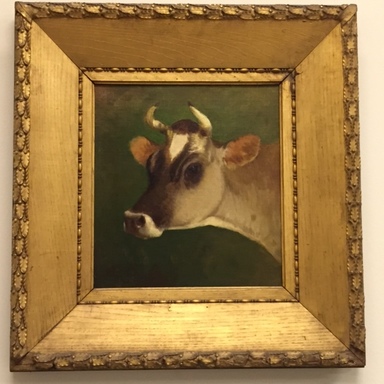 William Hart (American, born Scotland, 1823–1894). <em>Head of a Cow</em>, second half 19th century. Oil on canvas, 13 1/8 x 12 1/8 in. (33.4 x 30.8 cm). Brooklyn Museum, Gift of the executors of the Estate of Colonel Michael Friedsam, 32.820 (Photo: Brooklyn Museum, CUR_32.820_overall.jpg)