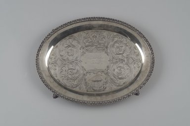 William Tenney. <em>Footed Tray</em>, ca. 1840. Silver, 1 1/8 x 16 x 12 5/8 in.  (2.9 x 40.6 x 32.1 cm). Lent by Wunsch Americana Foundation, Inc., L1999.3. Creative Commons-BY (Photo: Brooklyn Museum, L1999.3.jpg)