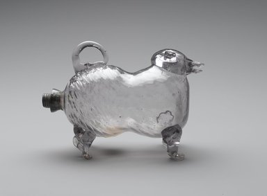  <em>Piglet</em>, 18th century. Glass, pewter, 4 1/4 x 2 1/2 x 5 1/4 in. (10.8 x 6.4 x 13.3 cm). Brooklyn Museum, Gift of Wunsch Foundation, Inc., 2008.20.4. Creative Commons-BY (Photo: Brooklyn Museum, L2006.1.2_side_PS1.jpg)