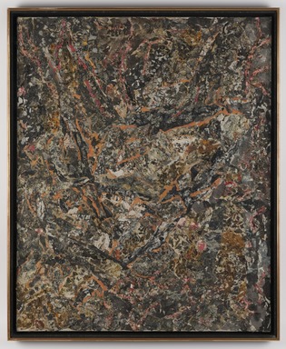 Lee Ong-no (Korean, active in Paris, 1904–1989). <em>Composition</em>, 1961. Paper collage on canvas, frame: 39 3/8 × 31 7/8 in. (100 × 81 cm). Lent by the Carroll Family Collection, L2018.6.2 (Photo: Brooklyn Museum, L2018.6.2_PS20.jpg)