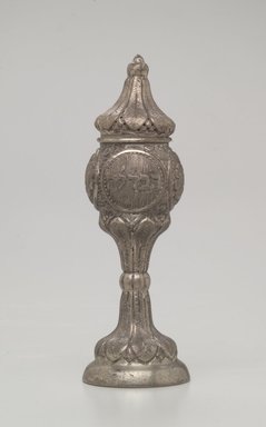 Jewish. <em>Spice Container or Salt Shaker with Lid</em>, late 19th century. Silver, 4 x 1 5/8 x 1 5/8 in. (10.2 x 4.1 x 4.1 cm). Assigned to the Brooklyn Museum by Jewish Cultural Reconstruction, Inc., L50.26.8a-b. Creative Commons-BY (Photo: Brooklyn Museum, L50.26.8.jpg)