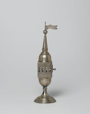 Jewish. <em>Spice Container</em>, ca. 1920. Silver, 9 x 2 1/2 x 2 3/4 in. (22.9 x 6.4 x 7 cm). Assigned to the Brooklyn Museum by Jewish Cultural Reconstruction, Inc., L50.26.9. Creative Commons-BY (Photo: Brooklyn Museum, L50.26.9_PS2.jpg)