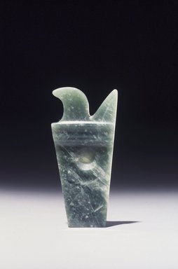 Olmec. <em>Carved Plaque</em>, 800–500 B.C.E. Jadeite, 3 3/16 x 1 1/2 x 1/4 in. (7.8 x 3.8 x 0.6 cm). Collection of Christopher B. Martin, L73.15.2. Creative Commons-BY (Photo: Brooklyn Museum, L73.15.2_transpc002.jpg)