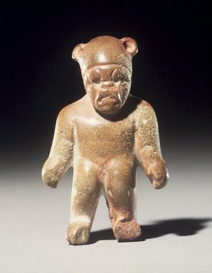 Olmec. <em>Standing Figurine</em>, 800–500 B.C.E. Felsite, traces of red pigment, 2 1/4 x 1 3/8 x 3/4 in. (5.7 x 3.5 x 1.9 cm). Collection of Christopher B. Martin, L75.15. Creative Commons-BY (Photo: Brooklyn Museum, L75.15_transpc003.jpg)