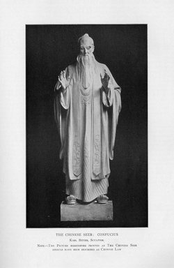 Karl Bitter (American, 1867-1915). <em>Chinese Religion</em>, 1909. Indiana limestone, Approx. height: 144 in. (365.8 cm). Brooklyn Museum, Gift of the City of New York, Parks and Recreation, 09.937.6. Creative Commons-BY (Photo: Brooklyn Museum, PER_Bulletin_of_the_Brooklyn_Institute_of_Arts_and_Sciences_v1_p355_09.937.6.jpg)
