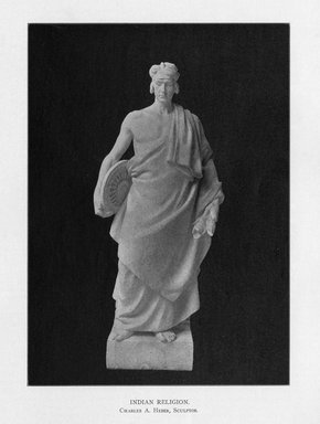 Edward C. Potter (American, 1857–1923). <em>Indian Religion</em>, 1909. Indiana limestone, Approx. height: 144 in. (365.8 cm). Brooklyn Museum, Gift of the City of New York, Parks and Recreation, 09.937.5. Creative Commons-BY (Photo: Brooklyn Museum, PER_Bulletin_of_the_Brooklyn_Institute_of_Arts_and_Sciences_v2_p258_09.937.5.jpg)