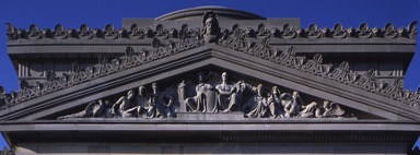 Daniel Chester French (American, 1850–1931). <em>Pediment for the Brooklyn Museum</em>, 1914. Indiana limestone Brooklyn Museum, 10.232. Creative Commons-BY (Photo: Brooklyn Museum, S06_BEEi118_cropped_10.232.jpg)